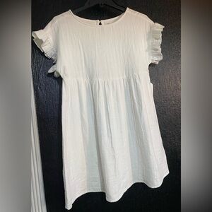 Billabong White Ruffle Sleeve Babydoll Mini  XS